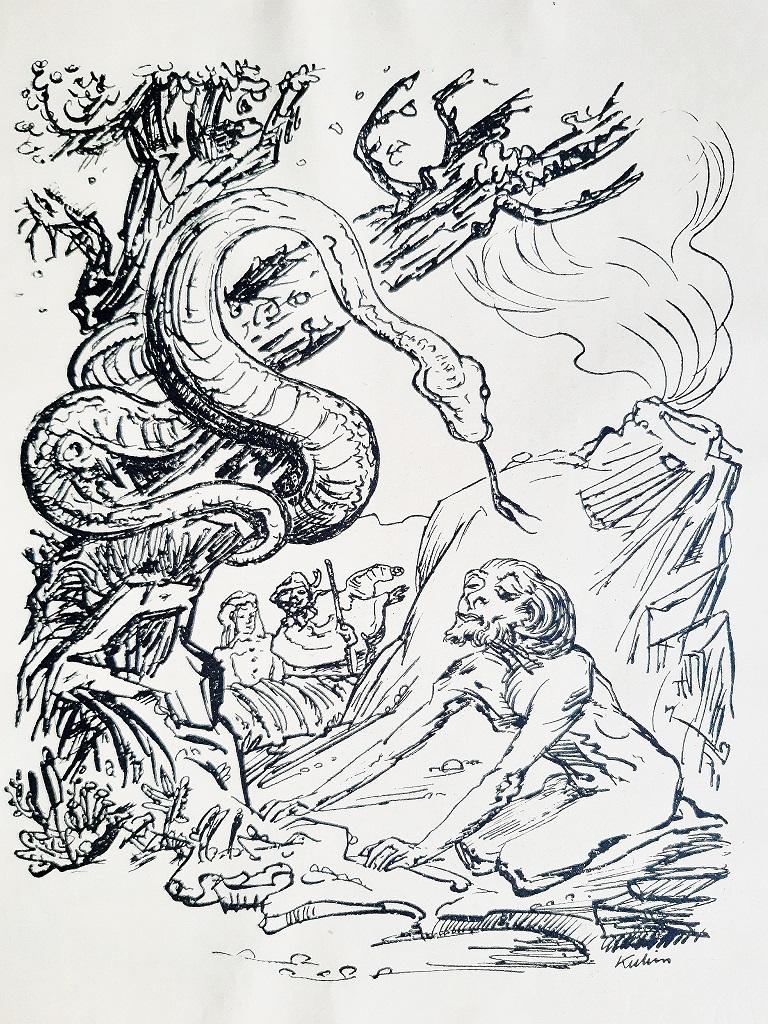 Nach Damaskus is an original modern rare book written by Johan August Strindberg (Stockholm, January 22, 1849 - Stockholm, May 14, 1912) and illustrated by Alfred Leopold Isidor Kubin (Leitmeritz, 1877 – Zwickledt, 1959) in 1922.

Original