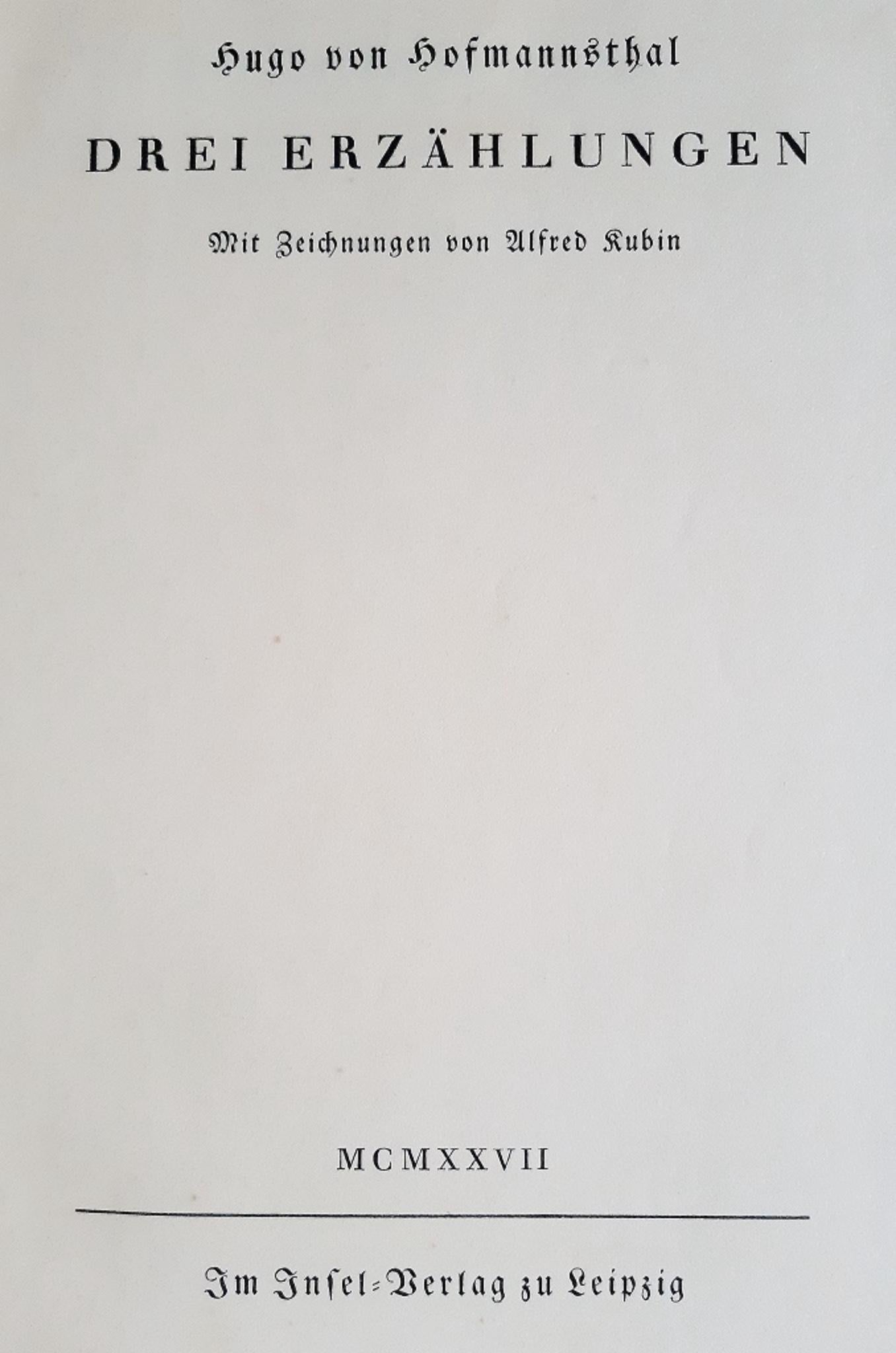 Drei Erzalhungen - Rare Book Illustrated by Alfred Kubin - 1927 2