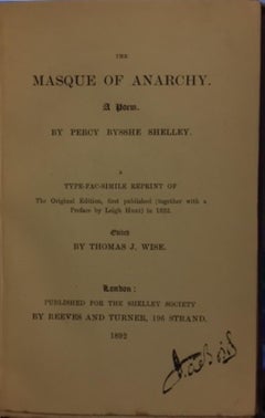 The Masque of Anarchy - by Percy Bysshe Shelley - Original Edition 1892