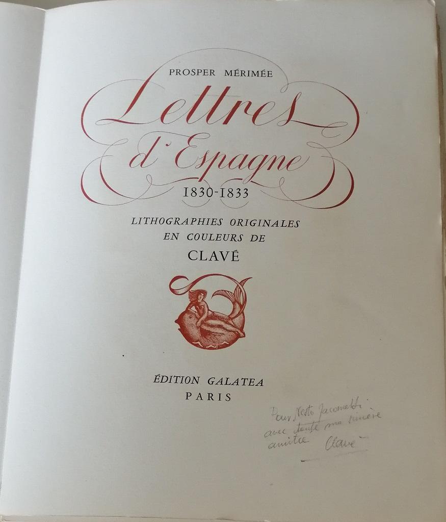 Lettres d'Espagne 1830-1833 - Illustrations d'Antoni Clavé - 1944 en vente 3