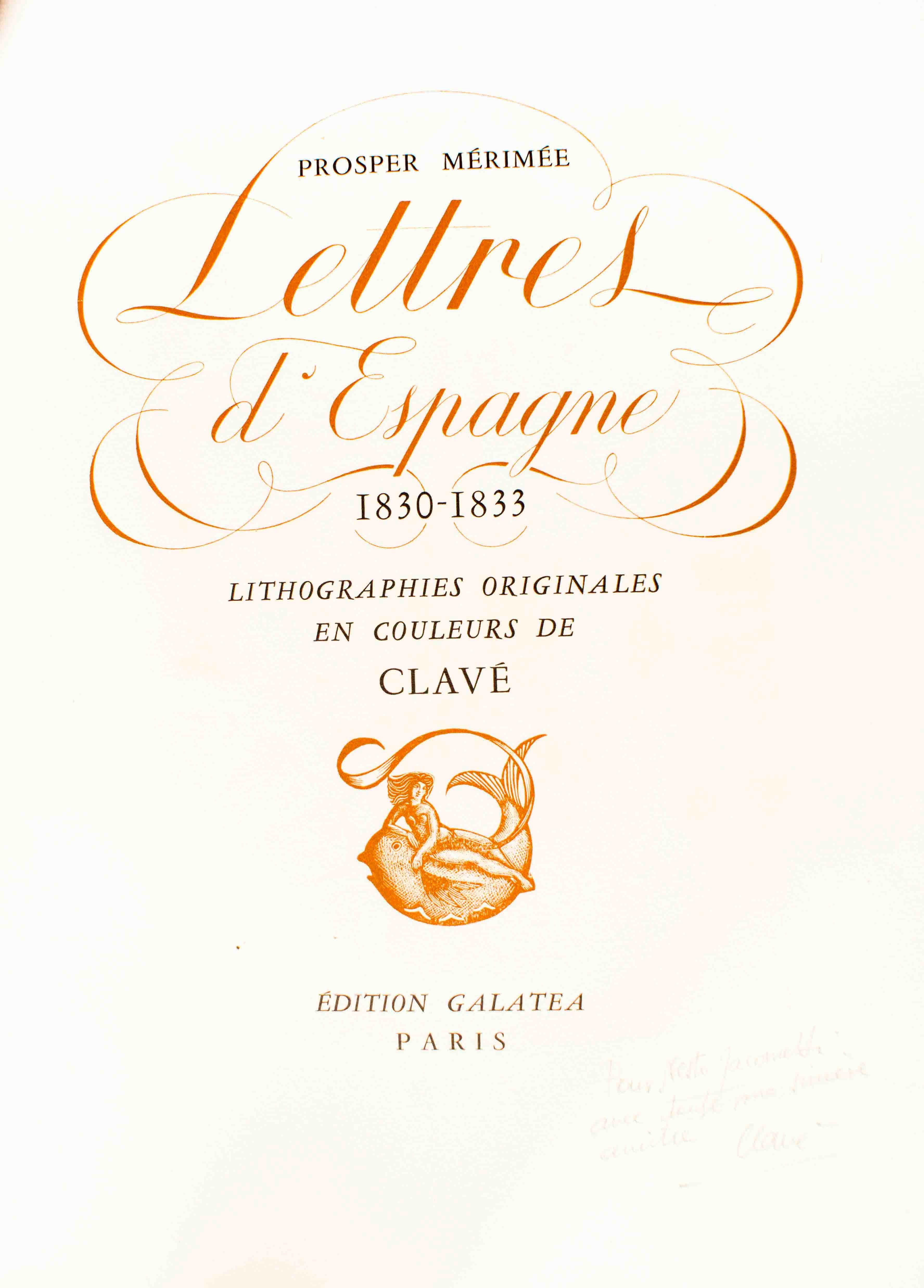 Lettres d'Espagne 1830-1833 - Illustrations by Antoni Clavé - 1944 For Sale 8