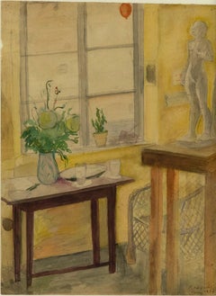 Still Life - Original Ink and Watercolor on Paper- 1927 