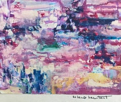 Komposition in Rosa und Violett - Originalzeichnung - Mitte des 20. Jahrhunderts