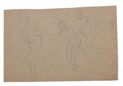 Figure di donne - Matita originale di Charles Lucien Moulin - Inizio XX secolo