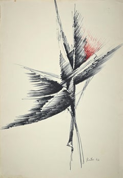Composición Abstracta - Original Lápiz y Pluma - 1974