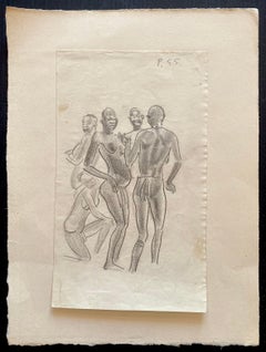 Figures  - Original Drawing in Pencil on Paper by Emmanuel Gondouin - 1930 ca.