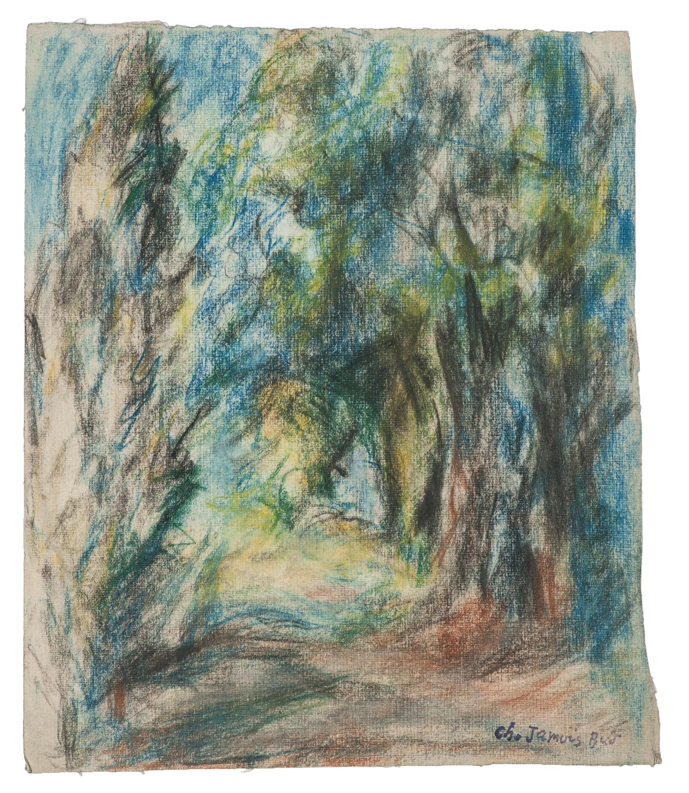 The Forest- Original Drawing by Ch. Jamiris Rodriguez - Mid-20th Century