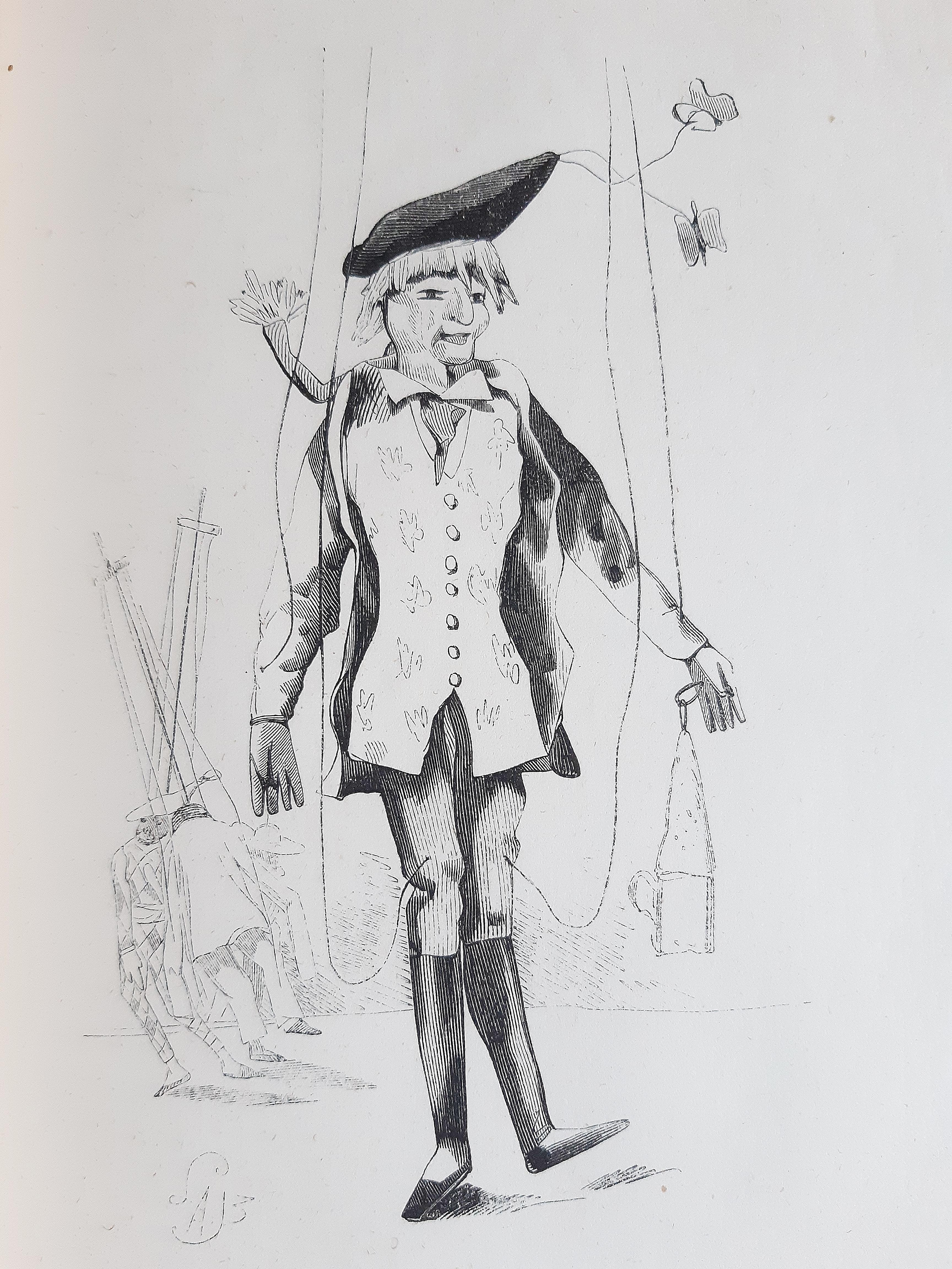 Polichinel Ex-Roi - Livre rare illustré par A.-J. Lorentz - 1848 - Print de Alcide-Joseph Lorentz