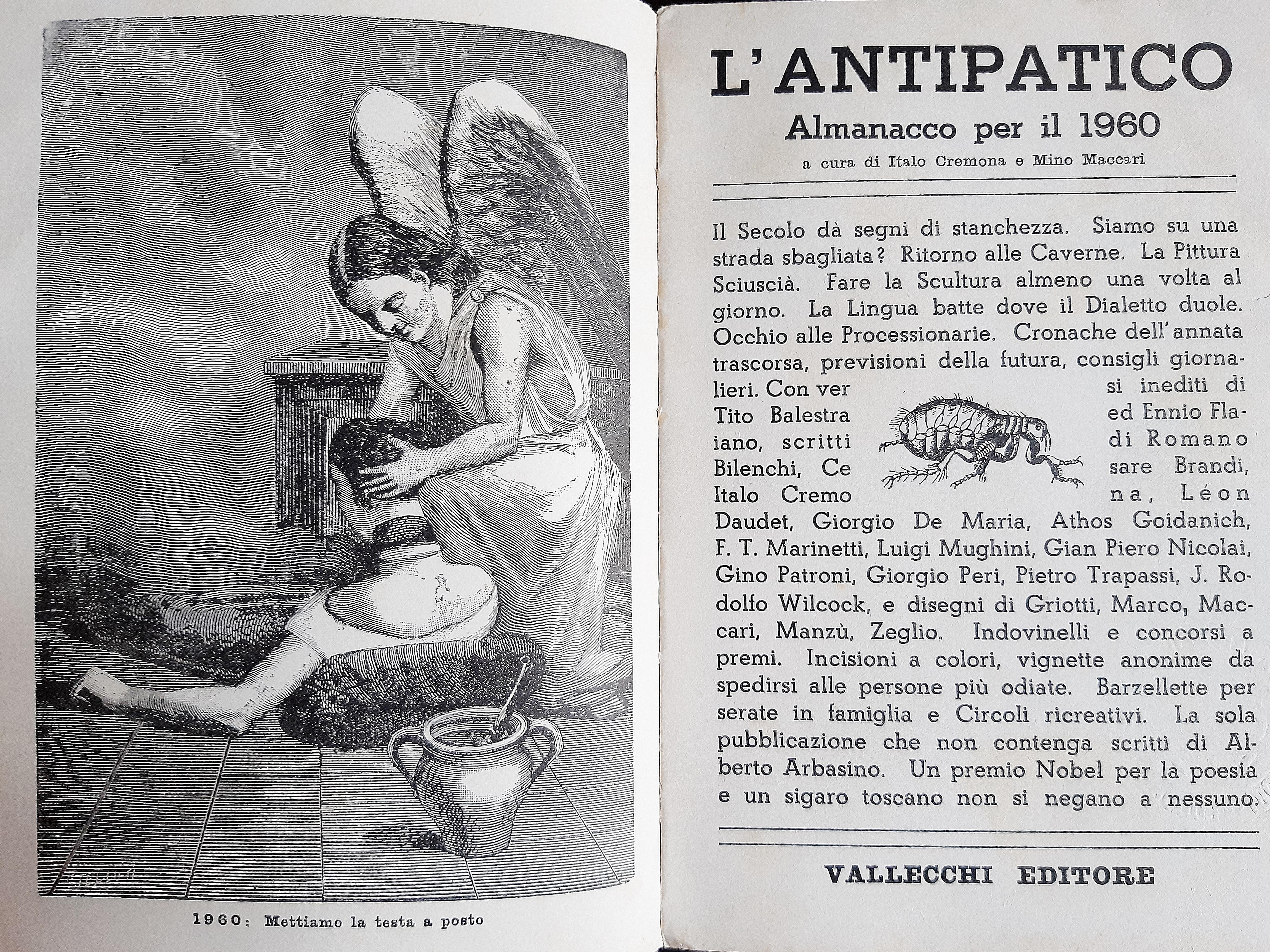 LAntipatico – Almanacco – Seltenes Buch, illustriert von Mino Maccari – 1959 im Angebot 2