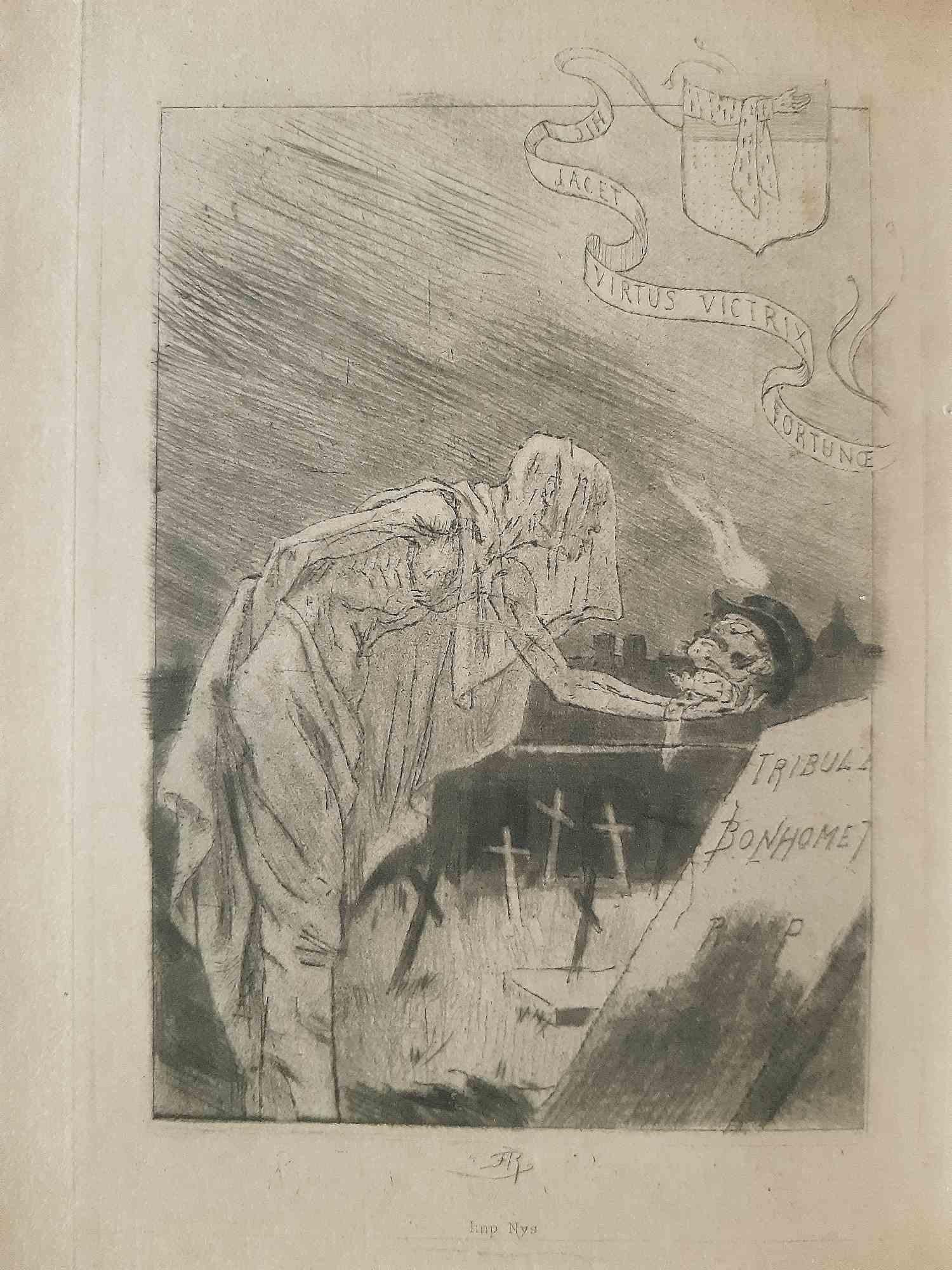 Chez les Passants - Rare Book Illustrated by Félicien Rops - 1890
