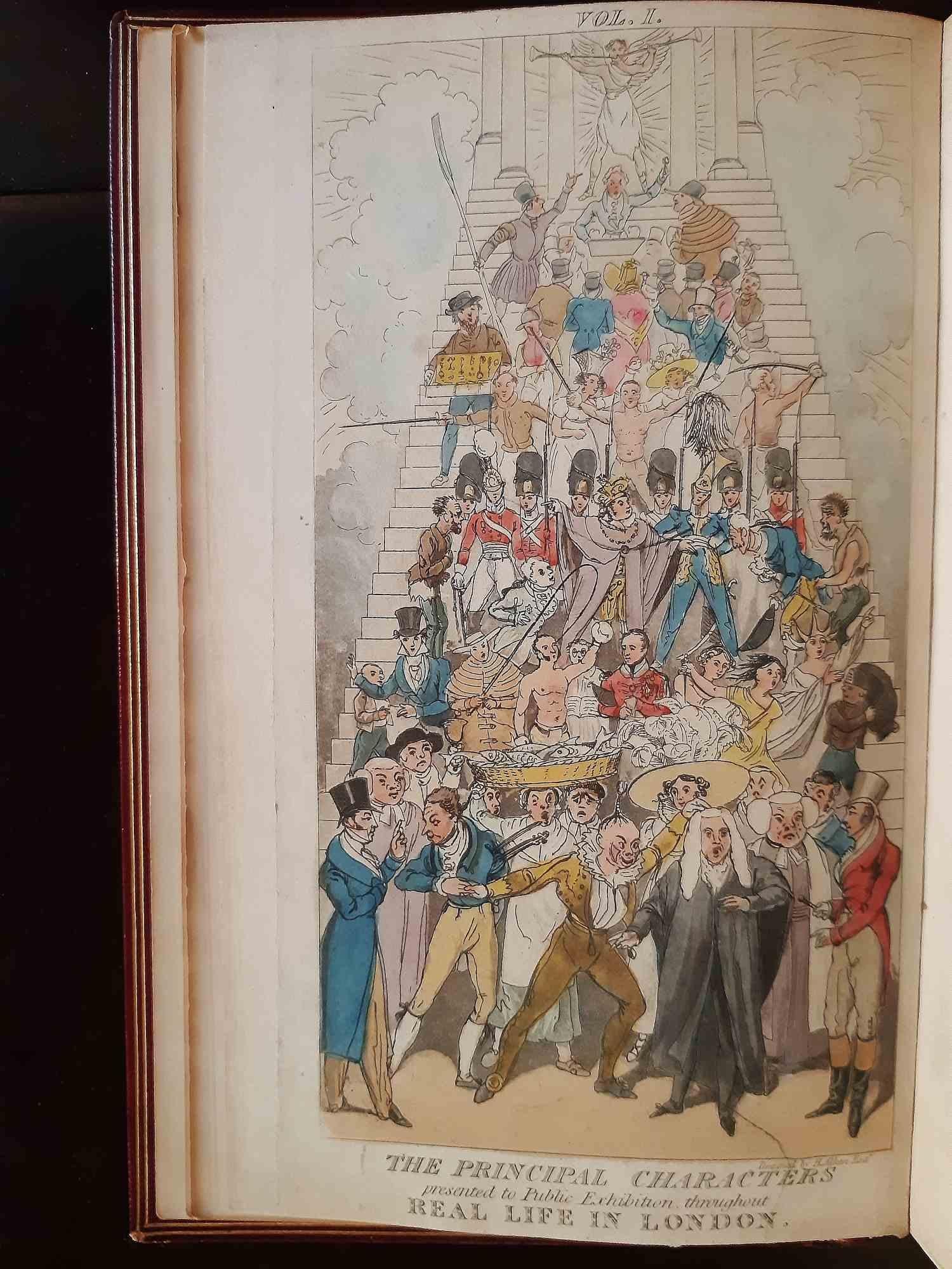 Real Life in London - Rare Book Illustrated by T. Rowlandson - 1820s - Modern Art by Thomas Rowlandson