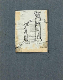 Christ Crucifixion - Original Bleistift- und Bleistiftzeichnung - frühes 20. Jahrhundert
