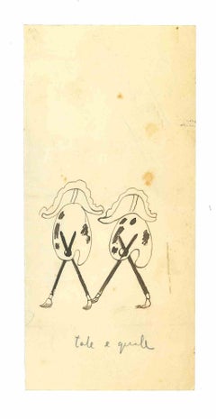 Tale e Quale - Original Drawing on Paper by Mino Maccari - 1933
