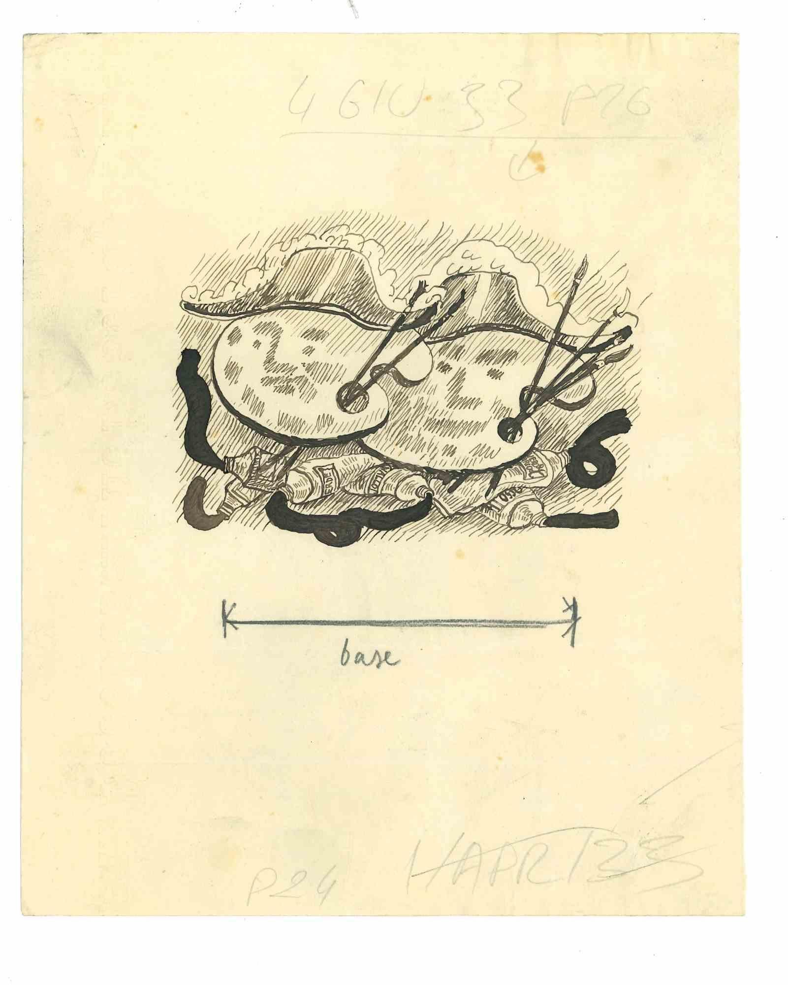 Unknown Figurative Art - Sketch for Il Selvaggio - Original Drawing on Paper by Mino Maccari - 1933