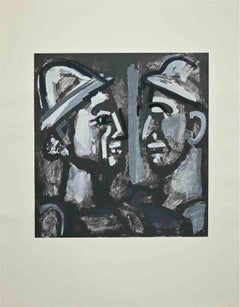 Face à Face - Phototype Reproduction of Rouault's Tempera Painting - 1933