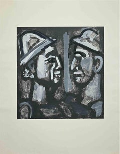 Antique Face à Face - Phototype Reproduction of Rouault's Tempera Painting - 1933