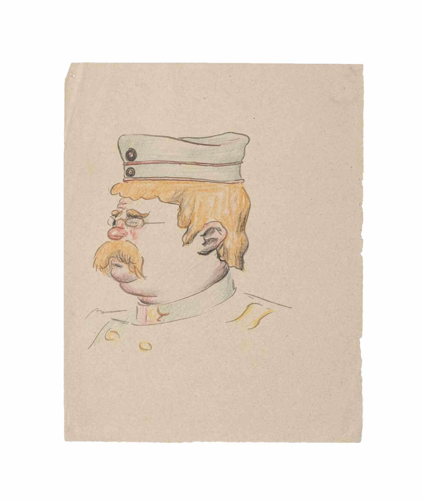 Unknown Figurative Art - Caricature - Original Drawing on Paper - Early 20th Century