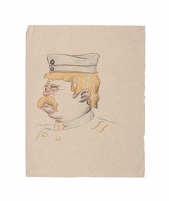 Antique Caricature - Original Drawing on Paper - Early 20th Century