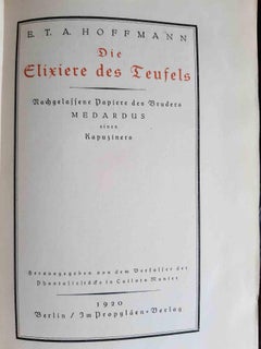 Die Elixiere des Teufels - Rare Book Illustrated by Hugo Steiner-Prag - 1920