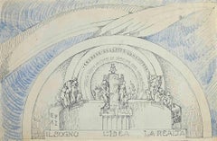The Dream The Idea The Reality - Original Pen Drawing - Early 20th Century