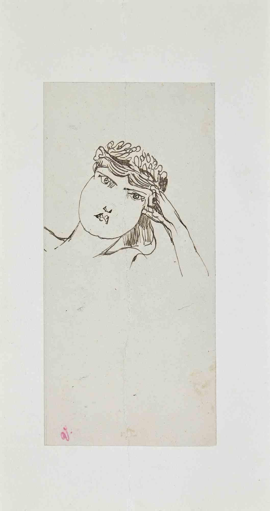 Unknown Figurative Art - The spring - Original Pen Drawing - Early 20th century
