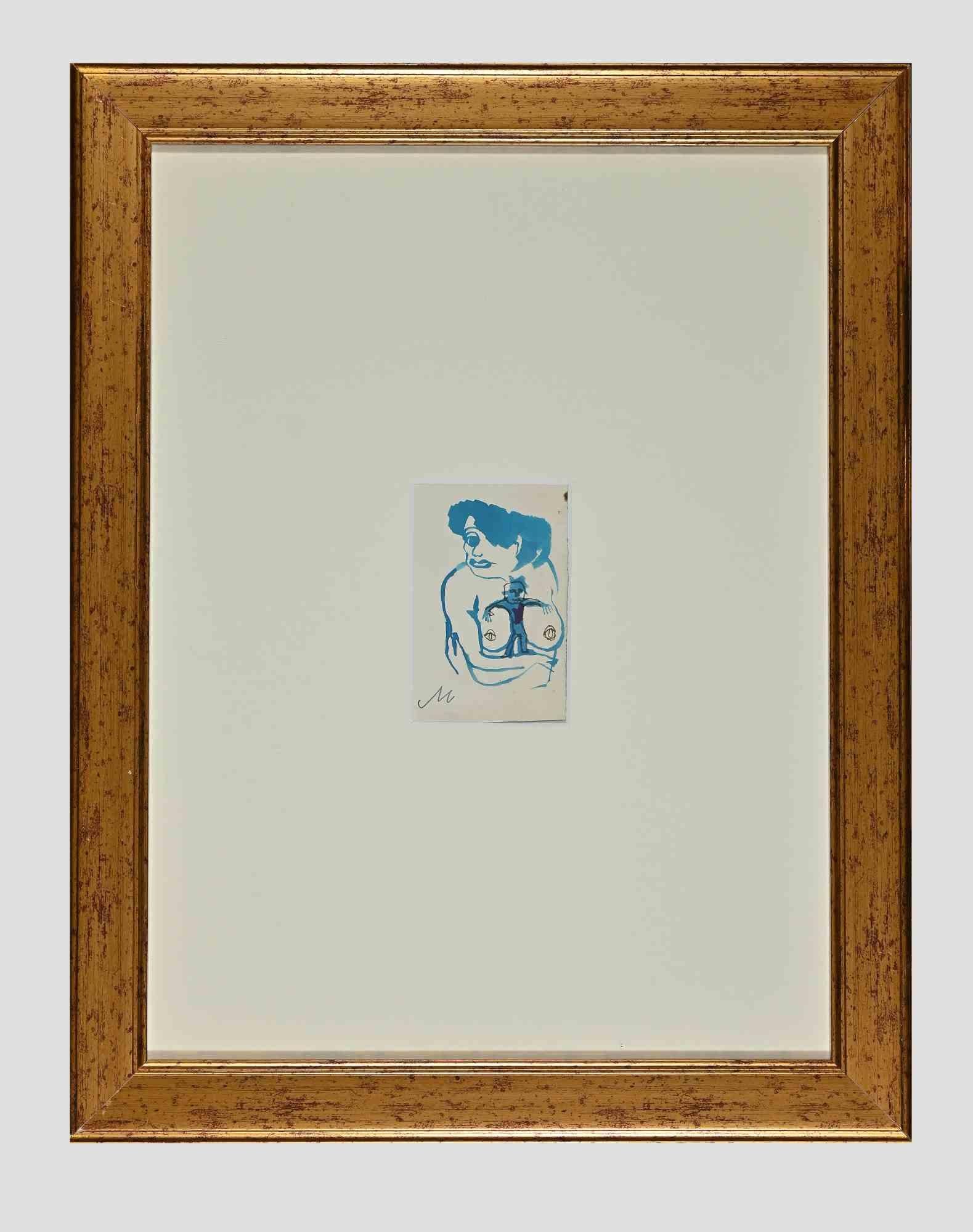 Blue Woman is an original artwork realized in the half of 20th century by Mino Maccari.

A beatiful colored watercolor.

Signed with the letter M on the lower left.

Mino Maccari was an Italian writer, painter, engraver and journalist, winner of the