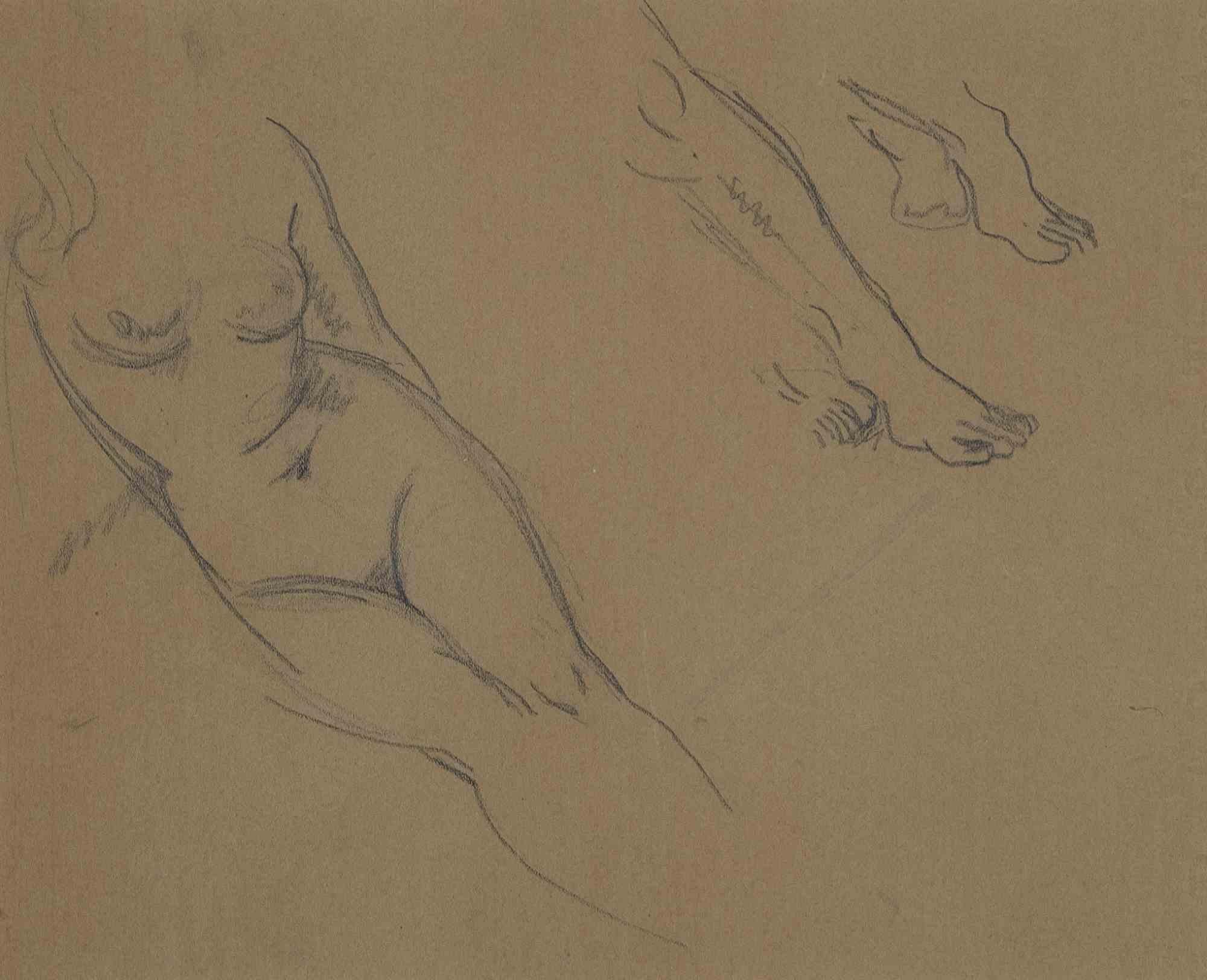 Study of Figure is an original artwork realized in the early 20th century by Anonymous artist.

Pencil drawing on paper. The artwork represents a sketch of a female nude.

Included a gilded frame.