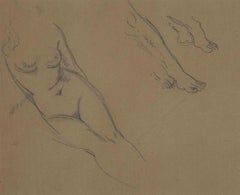 Study of Figure - Original Pencil Drawing by Mino Maccari - Early 1900