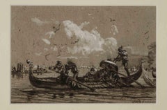 Venice - Original Watercolor by Friedrich Paul Nerly - 1870s