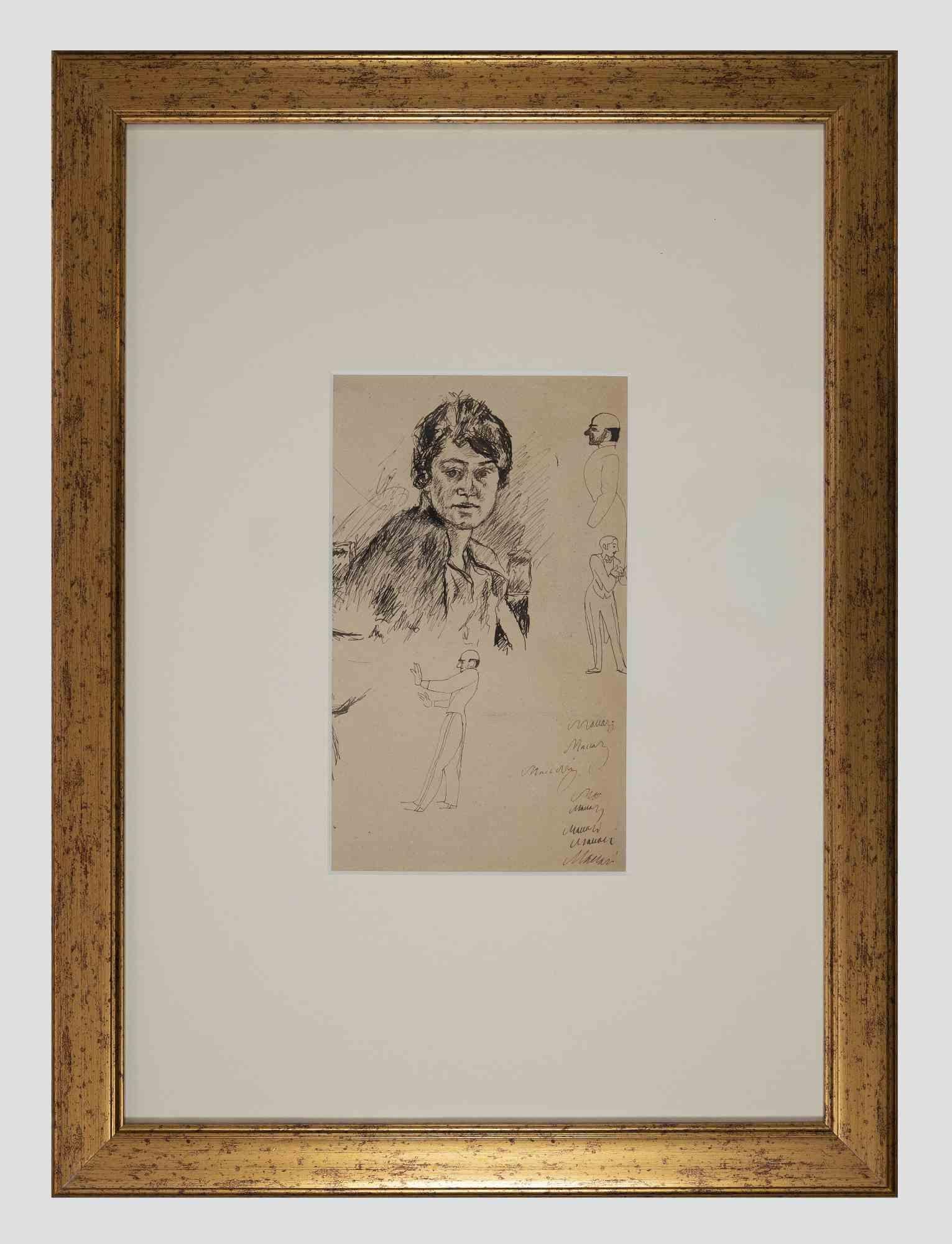 Woman Portrait is an original artwork realized by Mino Maccari.

Black and white drawing pen drawing.

The artwork is in good conditions, except for a light browing of paper.

Hand signed on the lower right margin.

Mino Maccari was an Italian