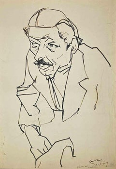 Portrait - Original pen drawing by Umberto Maria Casotti - 1947