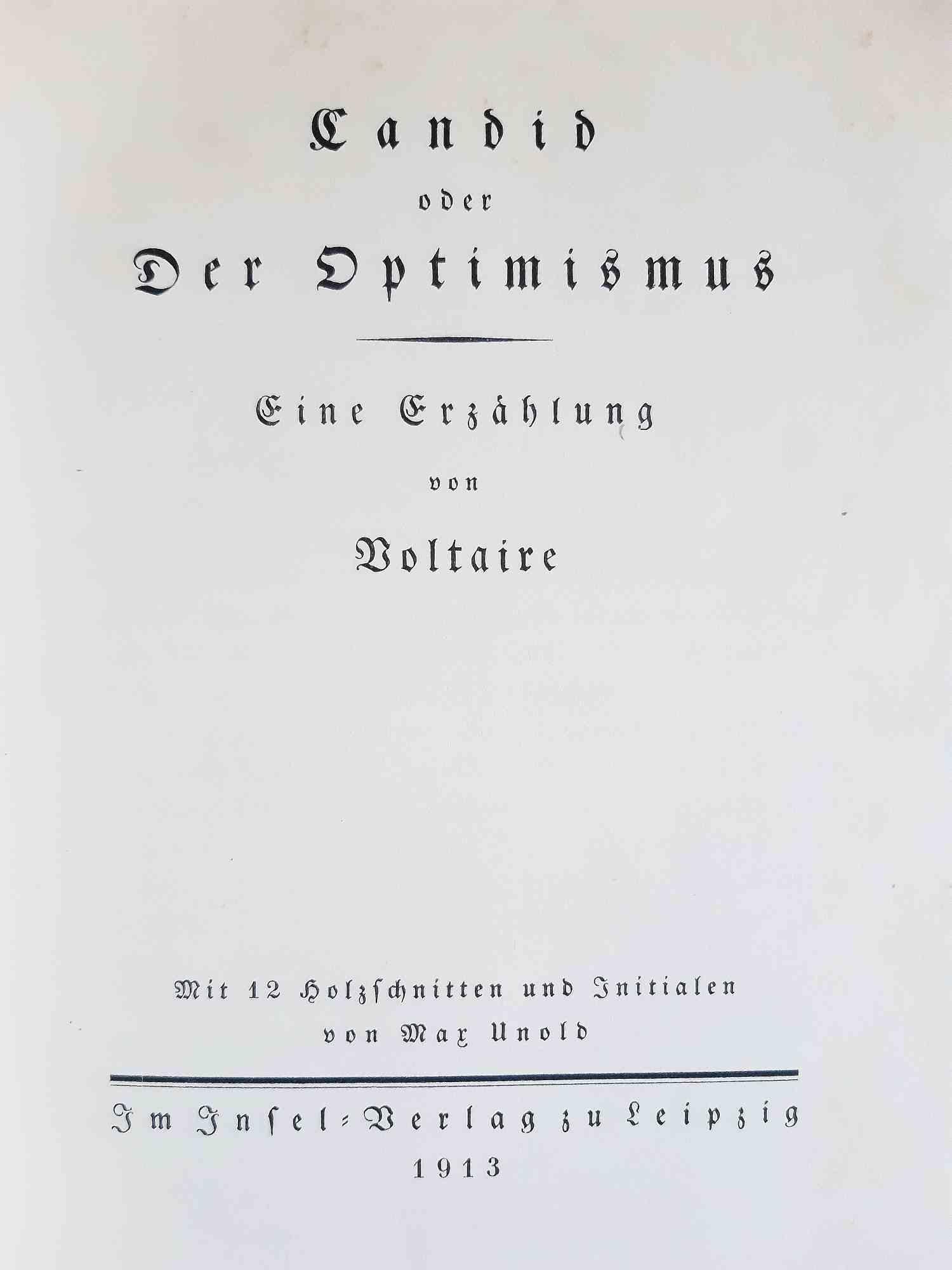 Candid Oder der Optimismu - Libro raro originale illustrato da Max Unold - 1913 in vendita 1