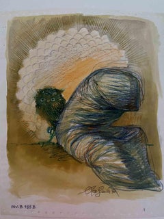 Aktzeichnung – Zeichnung von Leo Guida – 1970