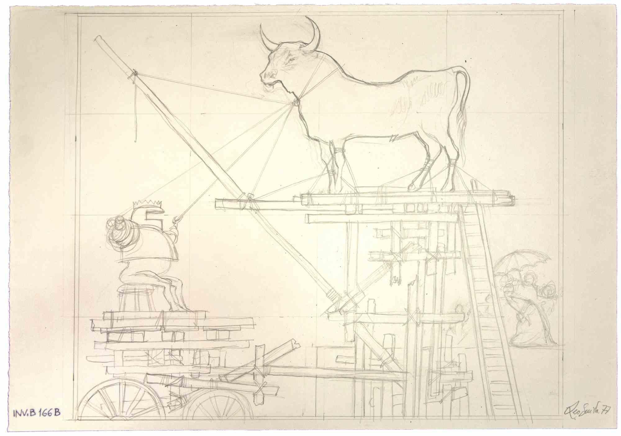 The Structure is an original artwork realized  in 1977  by the italian Contemporary artist  Leo Guida  (1992 - 2017).

Original drawing pencil on ivory-colored paper.
 
Hand-signed and dated on the lower margin. Cat. INV.B 166B

In this artwork are