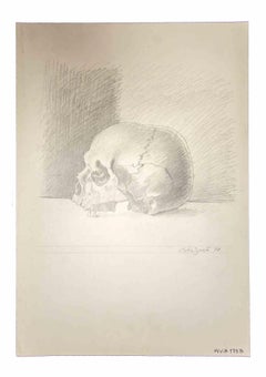 Vintage Skull - Drawing by Leo Guida - 1976