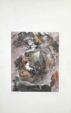 Composition abstraite - Aquarelle originale de Peter Dischlet - 1973