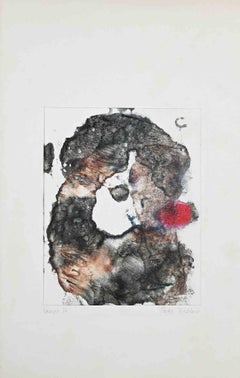 Composizione astratta - Acquerello originale di Peter Dischlet - 1973