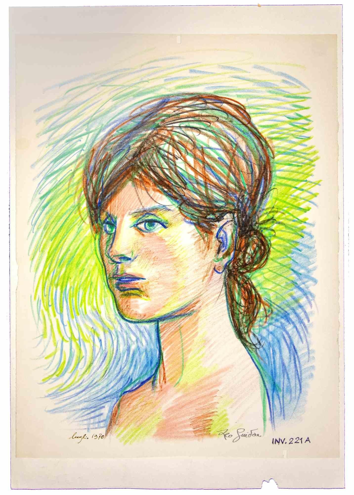 Porträt – Zeichnung von Leo Guida – 1970 