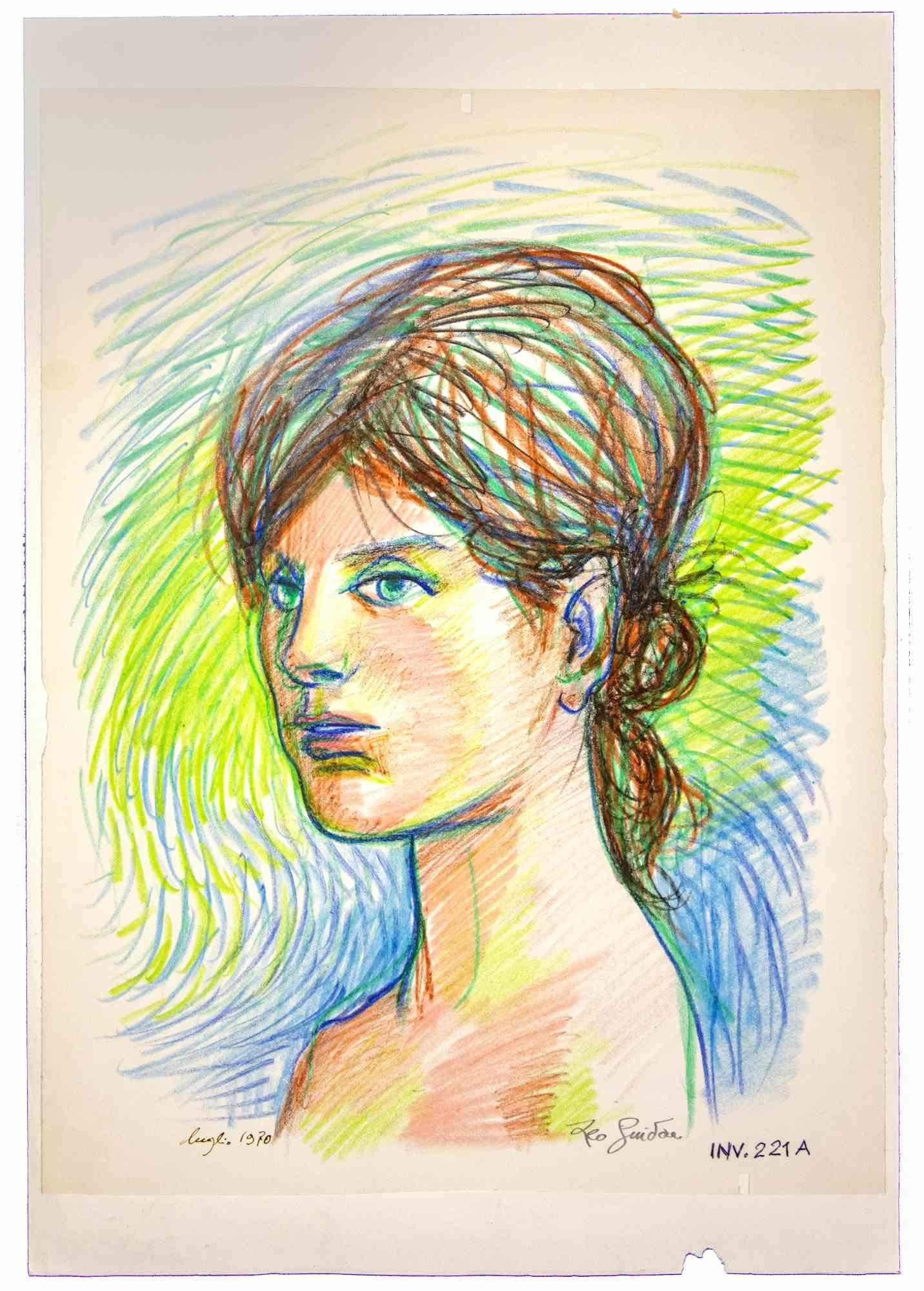 Ritratto - Disegno di Leo Guida - 1970