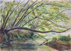 The Forest - Original Watercolor by Daniel Duville - Mid 20th Century