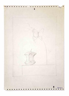 Apple and Butterfly - Drawing by Leo Guida - 1970s