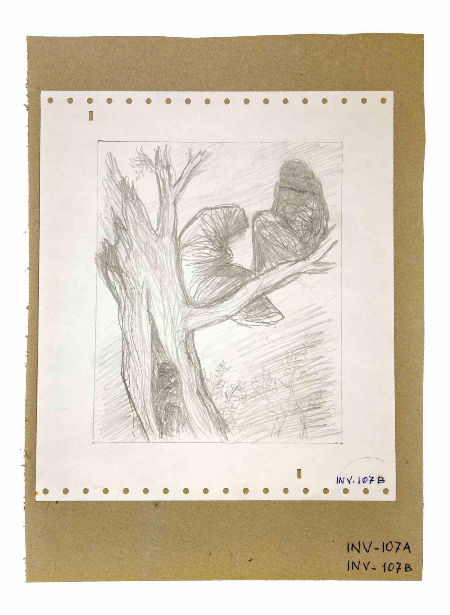 Sui tre è presente un'opera d'arte contemporanea originale realizzata nel 1970 ca. dall'artista contemporaneo italiano  Leo Guida  (1992 - 2017).

Disegno originale a matita su carta color avorio, incollato su cartone (35 x 25 cm).

Buone