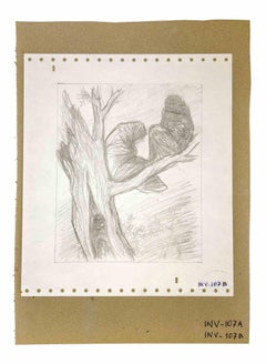 On the Three - Drawing Original de Leo Guida - 1970 environ