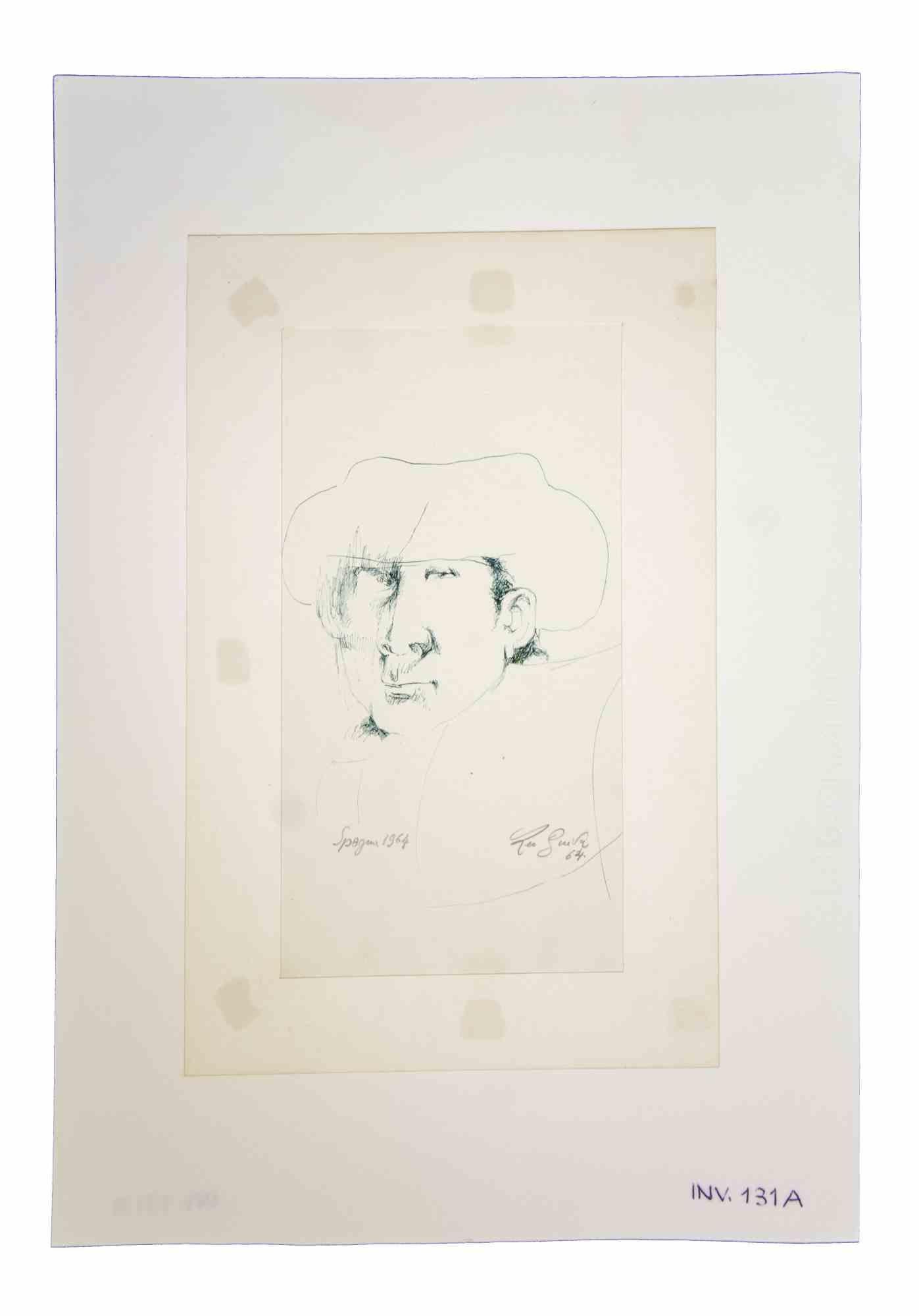 Matador is an original contemporary artwork realized in the 1964 by the Italian Contemporary artist  Leo Guida  (1992 - 2017).

Original drawings in pen on paper.

Good conditions but aged.

The artwork is depicted through strong strokes in
