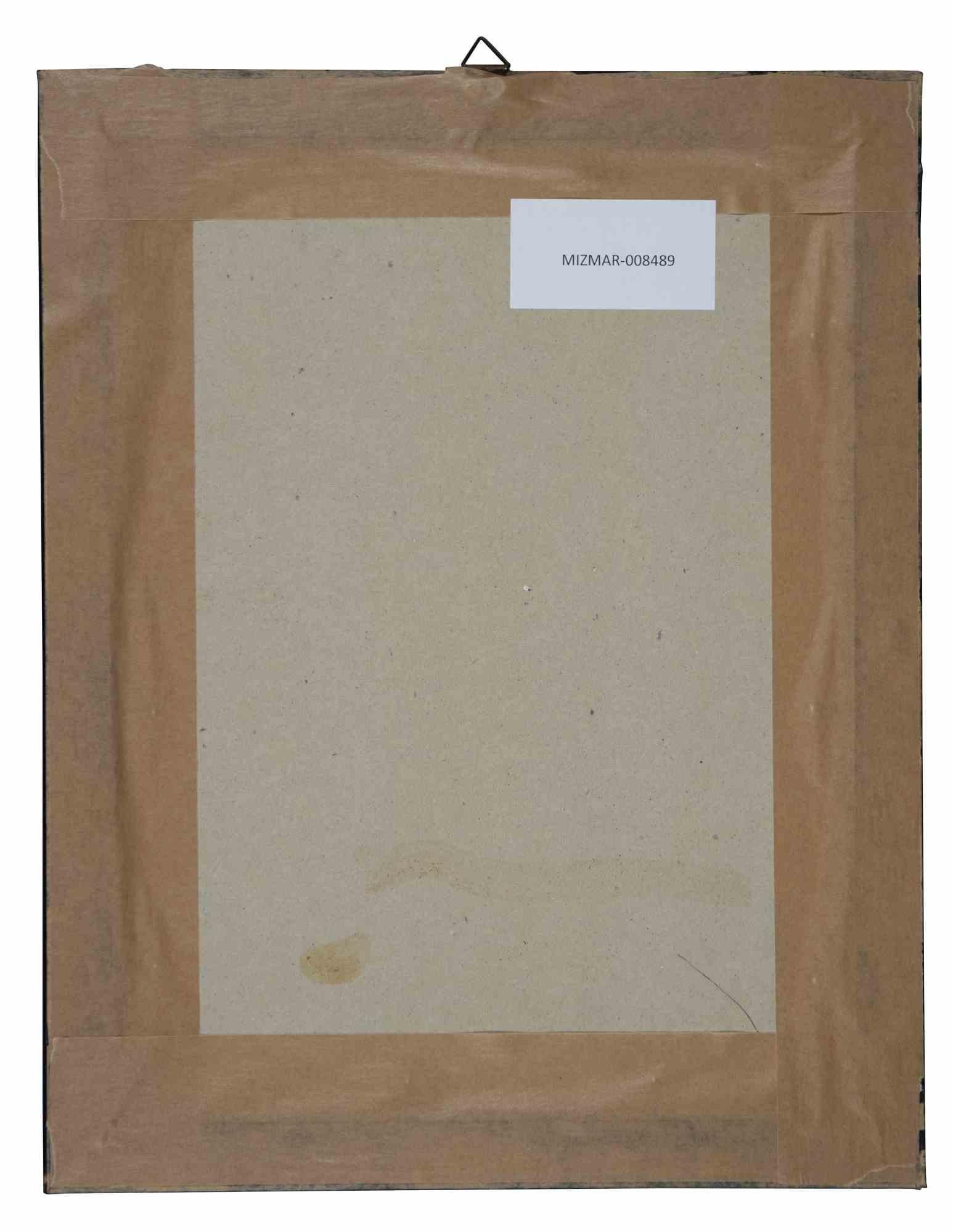 Retrato de Giorgio Morandi - Dibujo original de Mino Maccari - Años 30/40 en venta 1