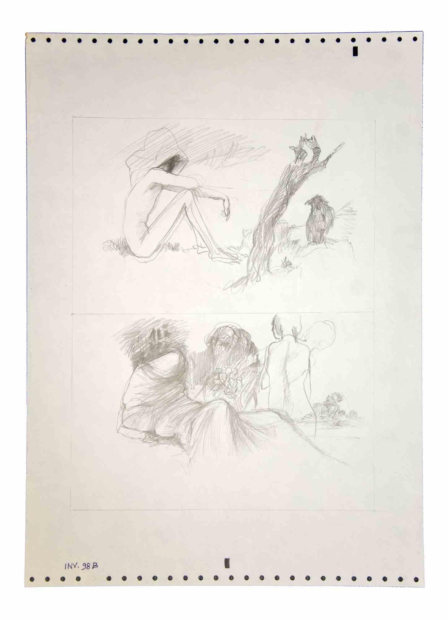 The History of the Sybil is an original artwork realized in the 1970s by the Italian Contemporary artist Leo Guida  (1992 - 2017).

Original pecil drawing on paper.

Good conditions.

Leo Guida  (1992 - 2017). Sensitive to current issues, artistic
