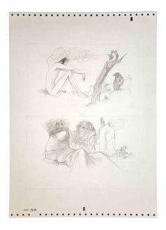 Vintage The History of the Sybil - Drawing by Leo Guida - 1970s