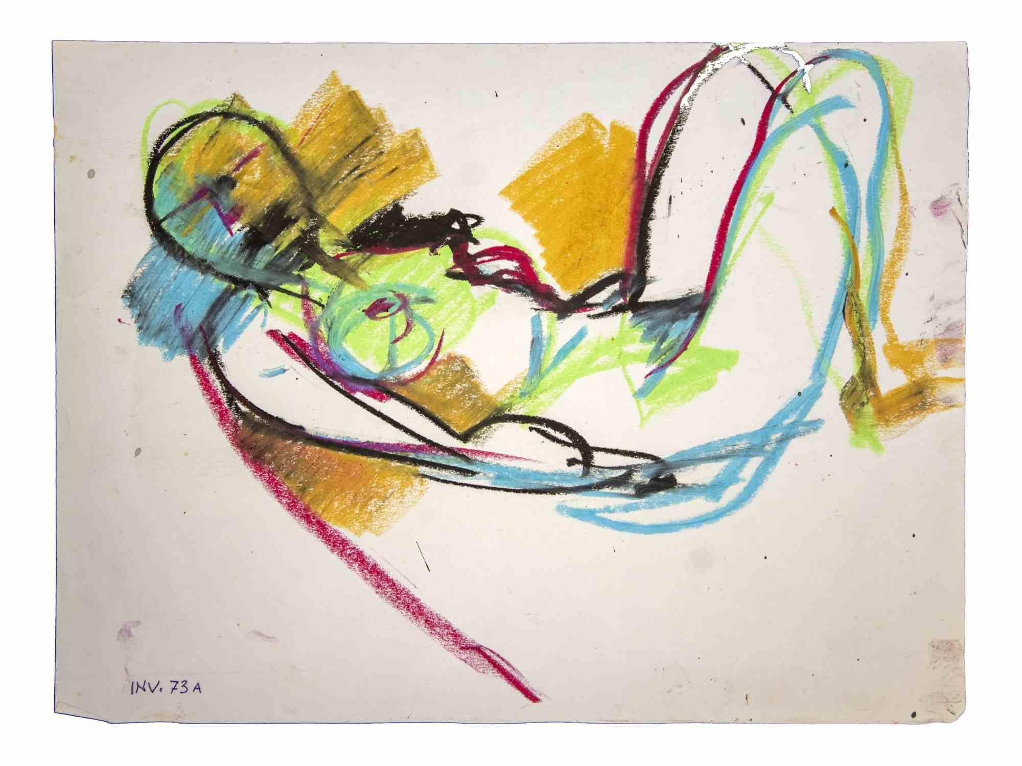 Reclined Nude is an original artwork realized in the 1970s by the Italian Contemporary artist Leo Guida  (1992 - 2017).

Original oil pastel and watercolor drawing on paper.

Good conditions.

Leo Guida  (1992 - 2017). Sensitive to current issues,