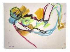 Reclined Nude - Original Drawing by Leo Guida - 1970s