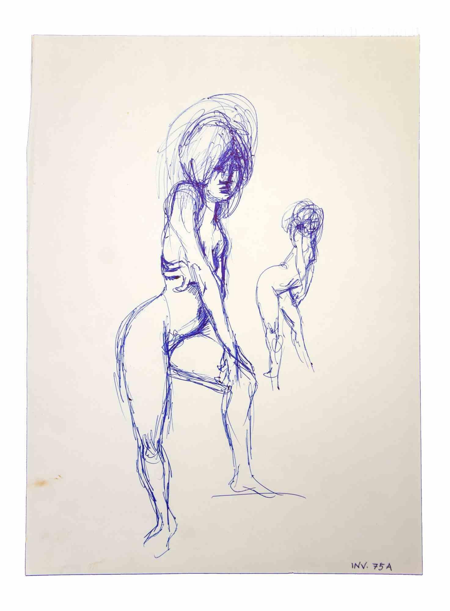 Stretching Nudes is an original artwork realized in the 1970s by the Italian Contemporary artist  Leo Guida  (1992 - 2017).

Original pen drawing on paper.

Good conditions.

Leo Guida  (1992 - 2017). Sensitive to current issues, artistic movements
